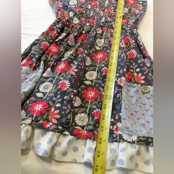 Matilda Jane 435 Girl Dress Tunic Tank Top 12 14 Bright Happy Floral Blue Red - Picture 6 of 11